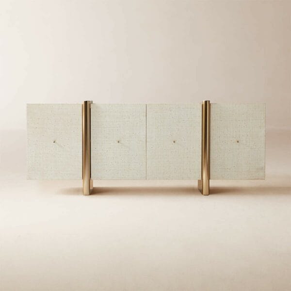 Dorset 81" White Lacquered Linen Credenza