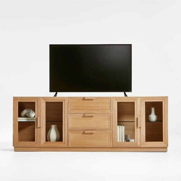 Calypso 90" Natural Wood Storage Media Console