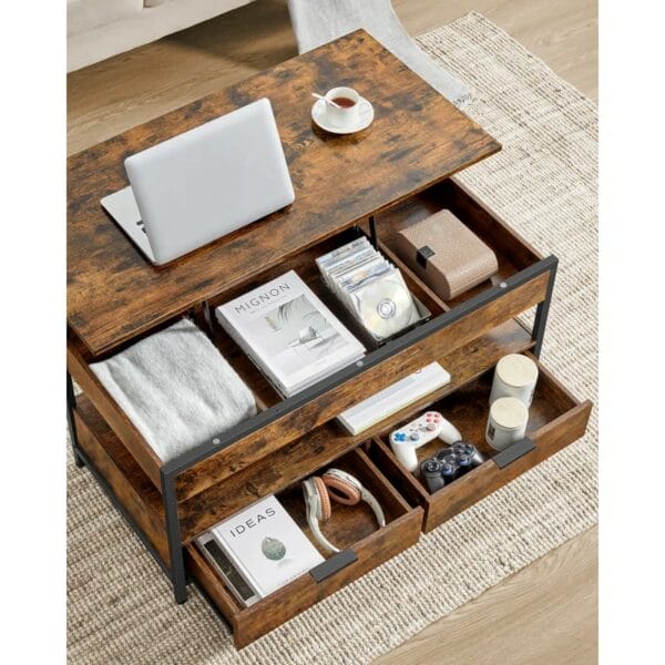 Afeez Lift Top Four Leg Coffee Table with Storage