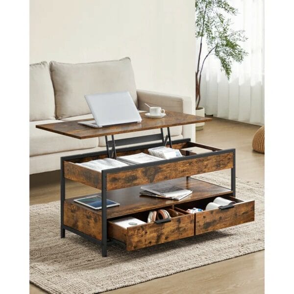 Afeez Lift Top Four Leg Coffee Table with Storage