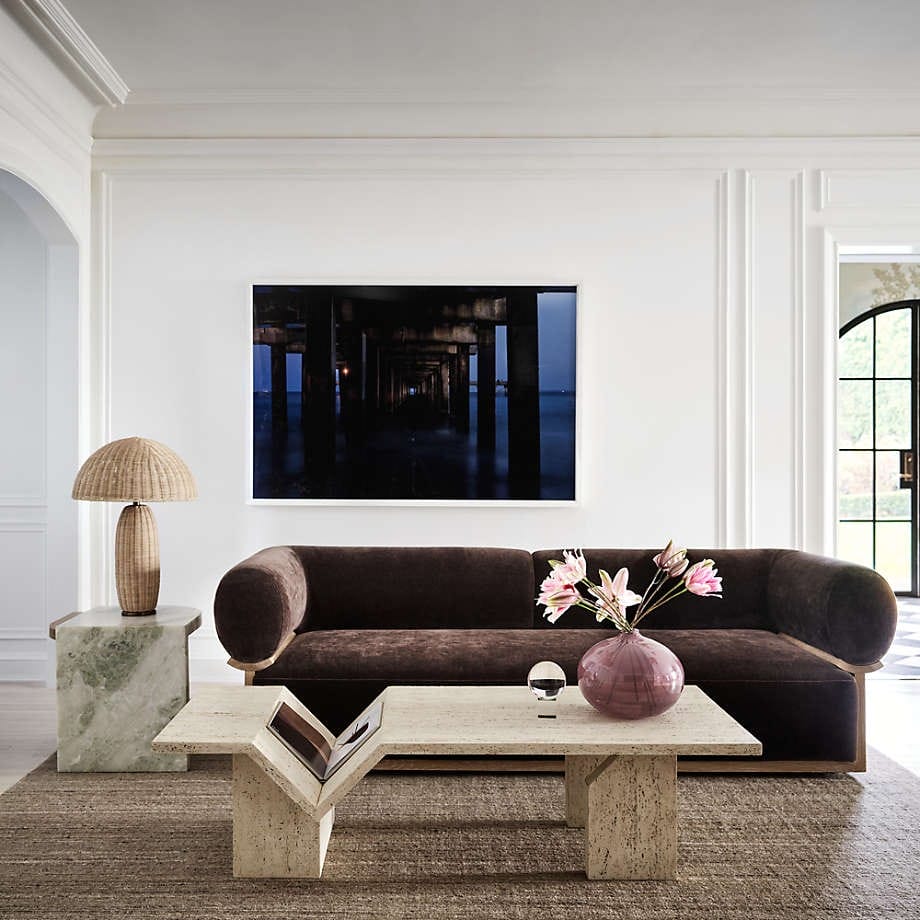 طاولة قهوة مستطيلة مع رف