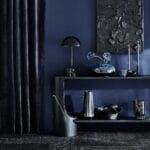 Black Marble and Oak Wood Console Table
