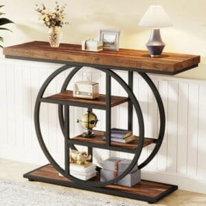 105 Cm Console Table with Storage Shelves