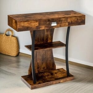 T Shape Console Table with Storage Drawer