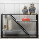 3 Tier Metal Hallway Table in Black Finish