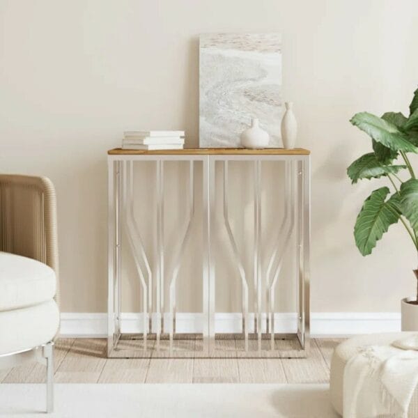 Nebel 70cm Solid Wood Top Console Table