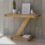 Z Wood Top Console Table