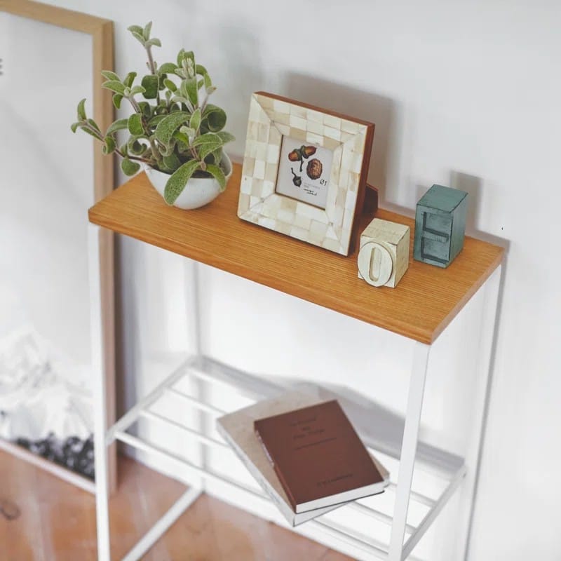 Slim Side Storage Shelf Accent Table