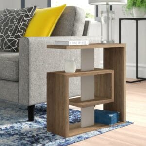 Saly Modern Side Table with Storage Shelves