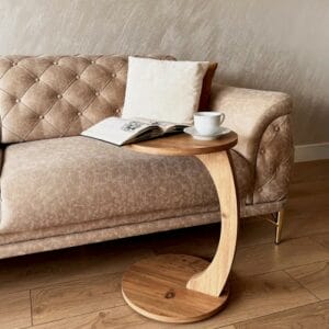 C-Shaped Round Side Table