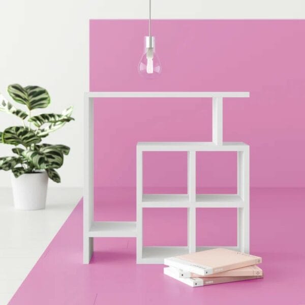 ide Table with 5-Tier Open Shelves
