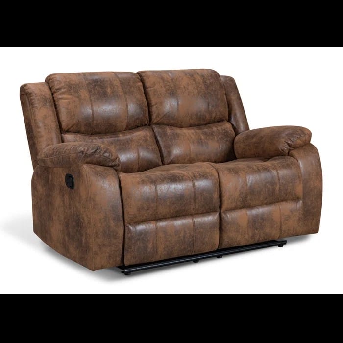 أريكة قابلة للتمديد من الجلد الصناعي لفردين