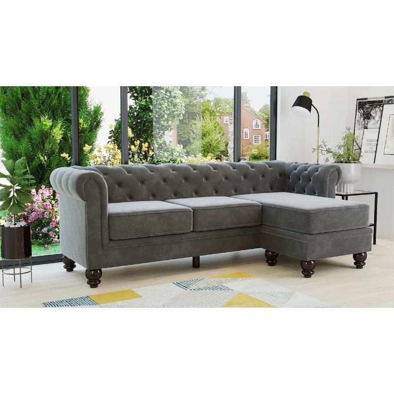 أريكة تشيسترفيلد ذات أذرع ملتفة