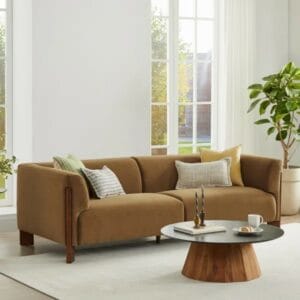 Upholstered Sofa With Solid Wood Leg
