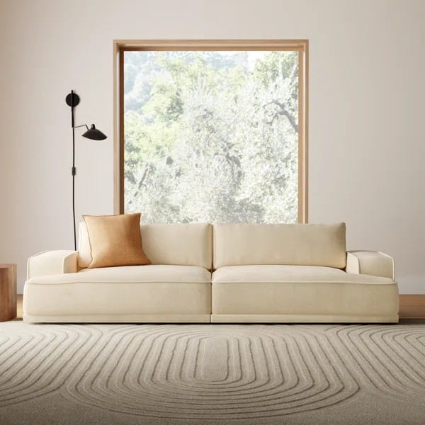 أريكة بأذرع غائرة ريون 102 بوصة