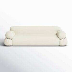 Leyla 98'' Cream Boucle Sofa