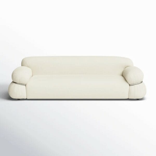 Leyla 98'' Cream Boucle Sofa