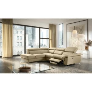 Manhattan Genuine Leather Reclining Corner Sofa