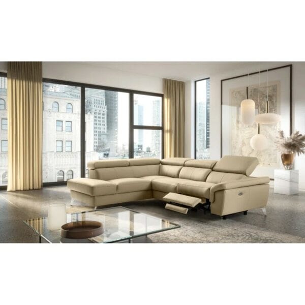 Manhattan Genuine Leather Reclining Corner Sofa