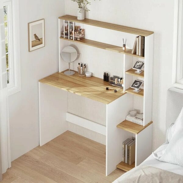 Beige and White Writing Desk