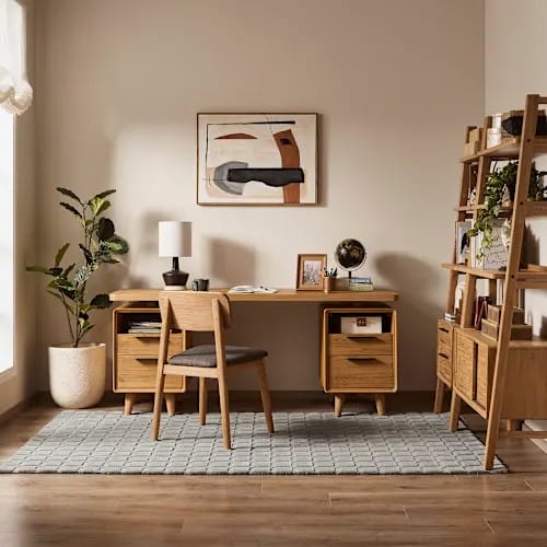 Beige Executive Desk