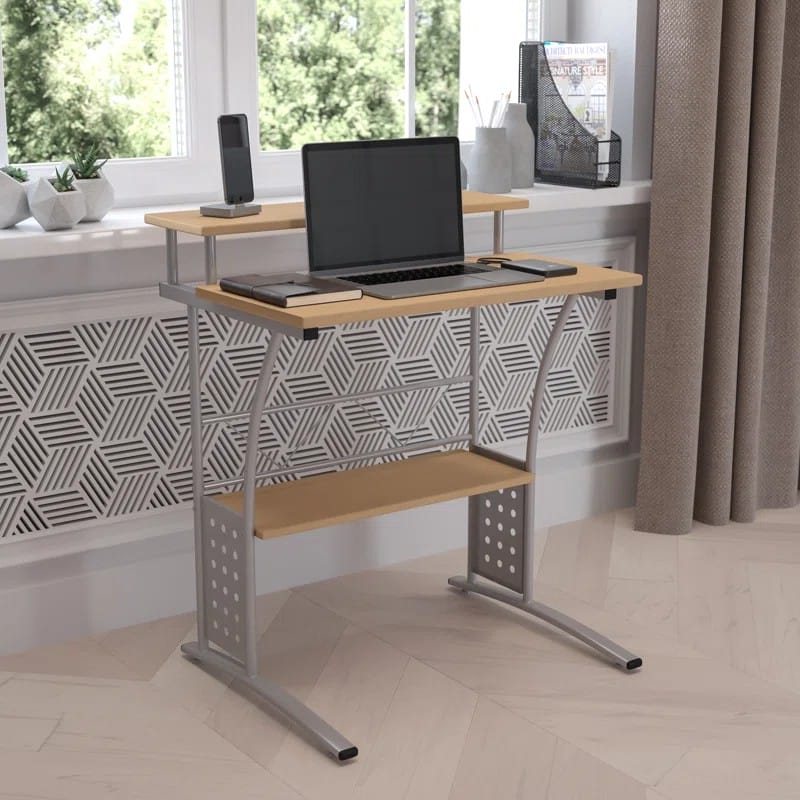 Computer Desk with Top and Lower Storage Shelves