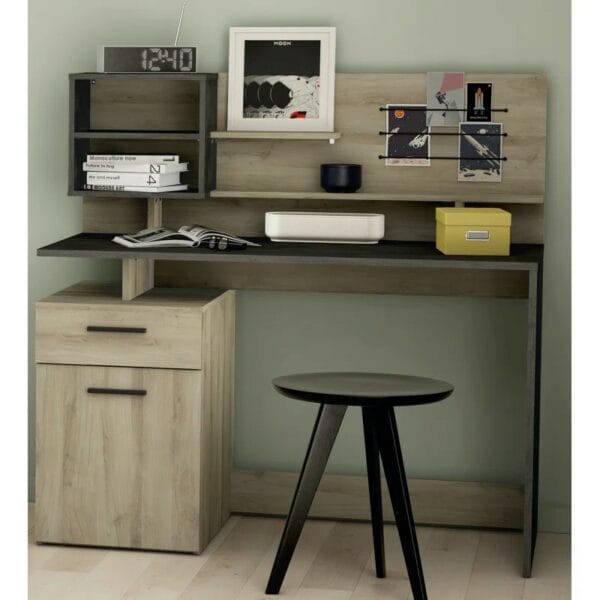 Rectangle Writing Desk with Hutch Storage
