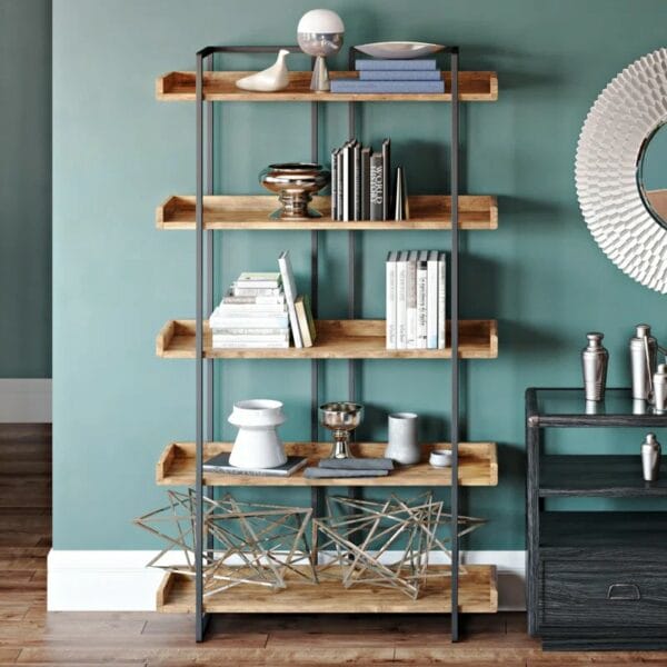 Solid Wood Etagere Bookcase