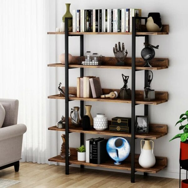 5-Tier Industrial Bookcase Honesdale