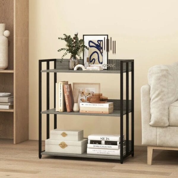 3-Tier Bookshelf Industrial  Bookcase