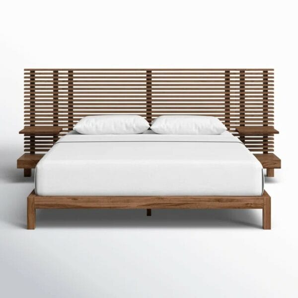 Finnian Solid Wood Panel Storage Bed
