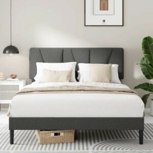 Bed Frame with Padded Tufted Headboard