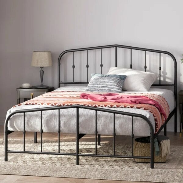 Waco Metal Bed Frame with Vintage Headboard