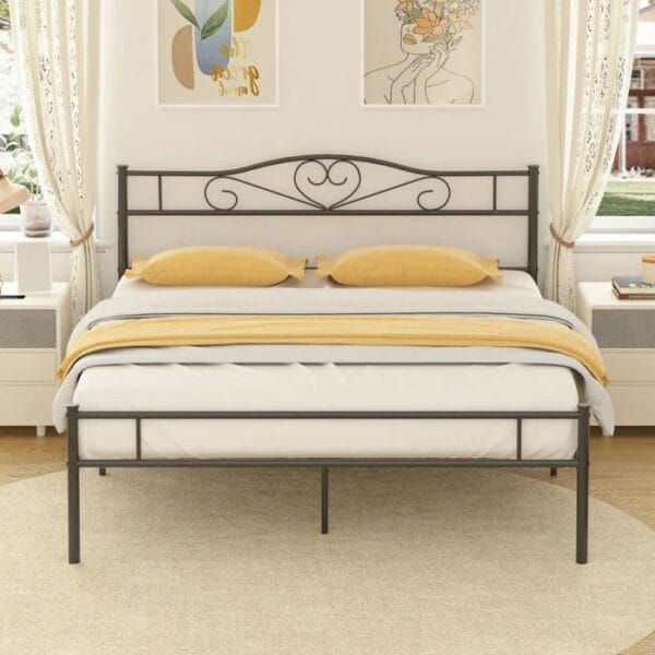 Metal Bed Frame with Headboard and Footboard
