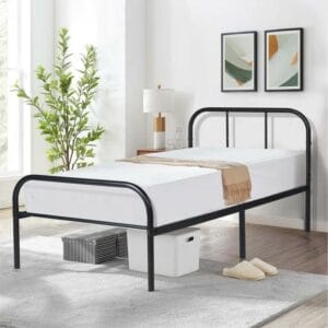 Metal Single Bed With Headboard