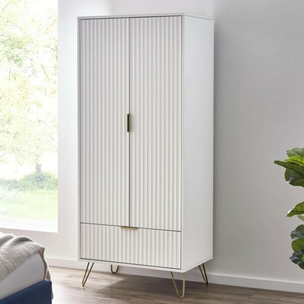 2 Door Solid Wood Wardrobe