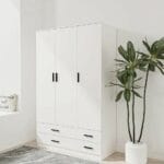 3 Door 4 Drawer Wardrobe Storage Shelf Hanging Wardrobe