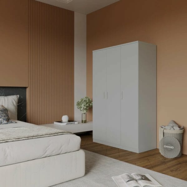 White 3 Door Wardrobe
