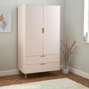 2 Door Wood Wardrobe