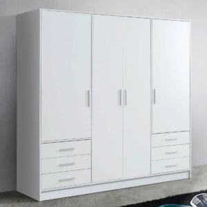 White 4 Door Wardrobe