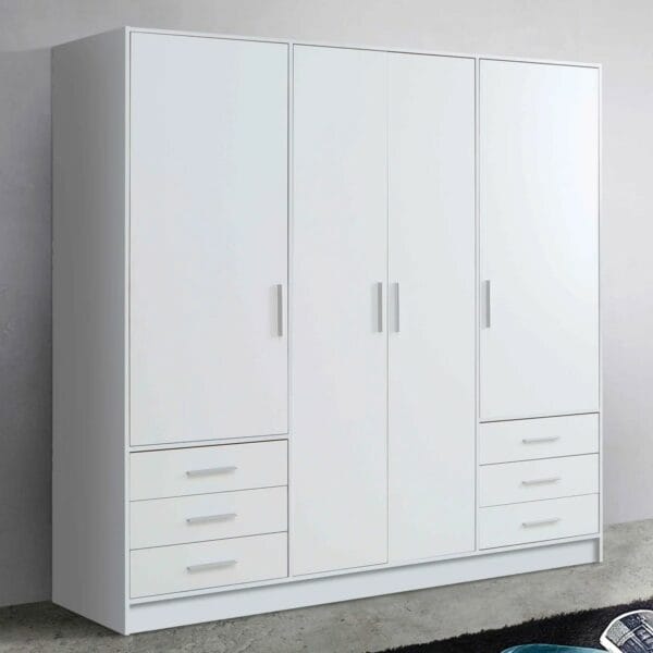 White 4 Door Wardrobe