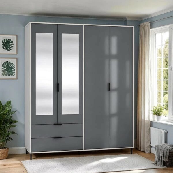 4 Grey Door Wardrobe
