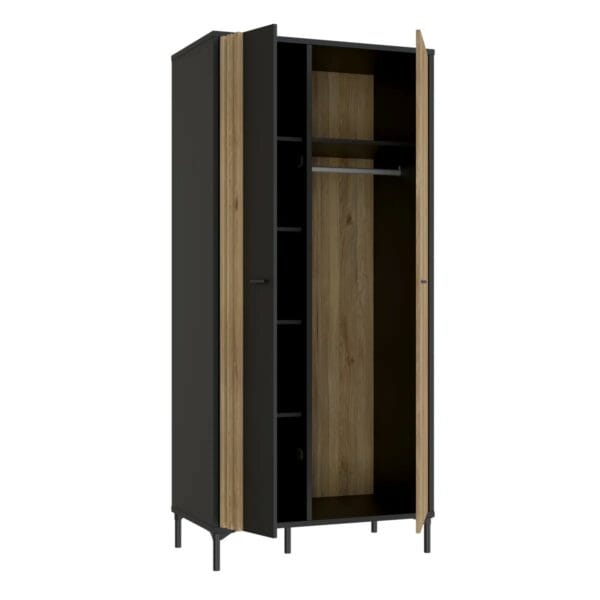 2 Door Wardobe with shelves and clothes rail
