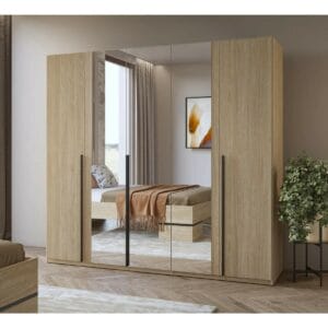 5 Door Manufactured Wood Wardrobe Self-Assembly