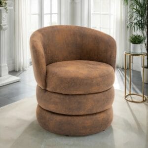 Upholstered Swivel Barrel Chair