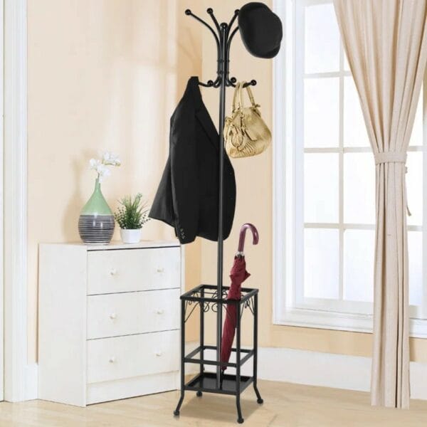 Iron Freestanding 4 - Hook Coat Stand