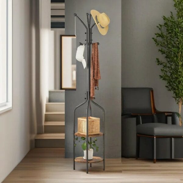Hook Coat Stand Rustic Industrial Entryway Hallway