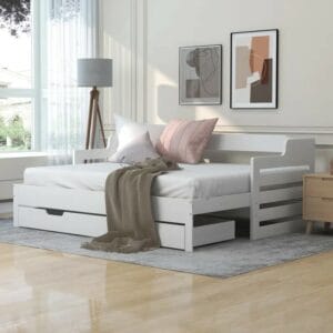 Delby Single Solid Wood Daybed with Trundle