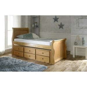 Solid Wood Single Daybed with Trundle