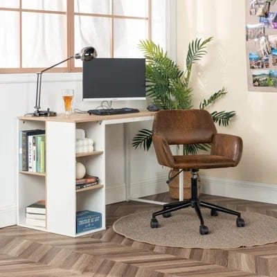 Simina Rectangle Writing Desk and Chair Set